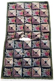 Hooked Rug. Damaged. Measures 31 x 54" <br><br>David & Katherine

<br><br>

Removal Options:<br><br> Sat (Nov 8) & Sun (Nov 9) 11-3pm, 56 Scotch Hill Rd., Cambridge NY 12816<br><br>

Sat (Nov 15) 12-2pm, TMG Warehouse, 2800 Juniper St., Fairfax, VA 22031<br><br>

Request Shipping (david@themcguiregroupllc.com)