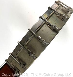 "The Cluett" 4 String Banjo. <br><br>Rick & Jane

<br><br>

Removal Options:<br><br> Sat (Nov 8) & Sun (Nov 9) 11-3pm, 56 Scotch Hill Rd., Cambridge NY 12816<br><br>

Sat (Nov 15) 12-2pm, TMG Warehouse, 2800 Juniper St., Fairfax, VA 22031<br><br>

Request Shipping (david@themcguiregroupllc.com)  
