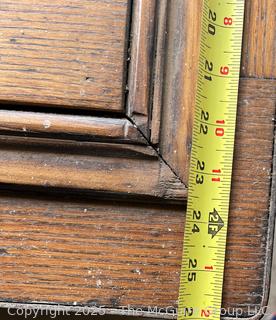 Late 19th C Large Chestnut Carpenters Footed Chest.  Metal Forged Banding at top and Bottom, Metal Handles on Sides.  Multiple Shelves and Cubbies Inside.  Measures 25 x 36 x 28" Tall <br><br>Dylan & Erin

<br><br>

Removal Options:<br><br> Sat (Nov 8) & Sun (Nov 9) 11-3pm, 56 Scotch Hill Rd., Cambridge NY 12816<br><br>

Sat (Nov 15) 12-2pm, TMG Warehouse, 2800 Juniper St., Fairfax, VA 22031<br><br>

Request Shipping (david@themcguiregroupllc.com) 