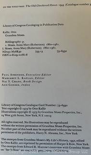 Book: Grandma Moses by Otto Kaller <br><br>Rick & Jane

<br><br>

Removal Options:<br><br> Sat (Nov 8) & Sun (Nov 9) 11-3pm, 56 Scotch Hill Rd., Cambridge NY 12816<br><br>

Sat (Nov 15) 12-2pm, TMG Warehouse, 2800 Juniper St., Fairfax, VA 22031<br><br>

Request Shipping (david@themcguiregroupllc.com) 