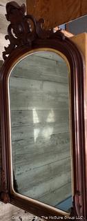 Mahogany Wall Mount Mirror with Pediment Top. Measures 27 x 48"<br><br>House

<br><br>

Removal Options:<br><br> Sat (Nov 8) & Sun (Nov 9) 11-3pm, 56 Scotch Hill Rd., Cambridge NY 12816<br><br>

