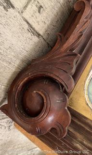 Mahogany Wall Mount Mirror with Pediment Top. Measures 27 x 48"<br><br>House

<br><br>

Removal Options:<br><br> Sat (Nov 8) & Sun (Nov 9) 11-3pm, 56 Scotch Hill Rd., Cambridge NY 12816<br><br>


