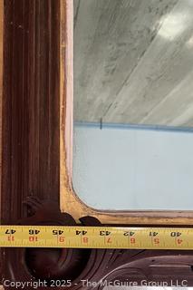 Mahogany Wall Mount Mirror with Pediment Top. Measures 27 x 48"<br><br>House

<br><br>

Removal Options:<br><br> Sat (Nov 8) & Sun (Nov 9) 11-3pm, 56 Scotch Hill Rd., Cambridge NY 12816<br><br>

