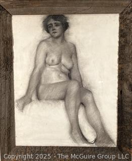 Framed Under Glass Charcoal on Paper of Female Nude by Artist Jennie Mae McGuire<br><br>

Is this 2-Sided?

<br><br>

Removal Options:<br><br> Sat (Nov 8) & Sun (Nov 9) 11-3pm, 56 Scotch Hill Rd., Cambridge NY 12816<br><br>

Sat (Nov 15) 12-2pm, TMG Warehouse, 2800 Juniper St., Fairfax, VA 22031<br><br>

Request Shipping (david@themcguiregroupllc.com)