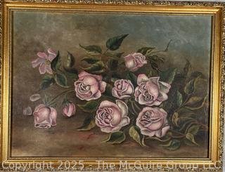 Top Giltwood Framed Oil on Canvas of Floral Still Life by Sarah McGuire Clark circa 1885<br><br>Wendy

<br><br>

Removal Options:<br><br> Sat (Nov 8) & Sun (Nov 9) 11-3pm, 56 Scotch Hill Rd., Cambridge NY 12816<br><br>

Sat (Nov 15) 12-2pm, TMG Warehouse, 2800 Juniper St., Fairfax, VA 22031<br><br>

Request Shipping (david@themcguiregroupllc.com)  