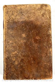 1814 Leather Bound Book Titled M'Ewens Essays. Published by J. Stevenson Jr at the Salem Bookstore. J. P. Reynolds, Printer. 