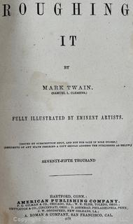 Roughing It by Mark Twain (Samuel Clemens) 1879 Edition, Missing Cover.
