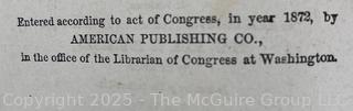 Roughing It by Mark Twain (Samuel Clemens) 1879 Edition, Missing Cover.

