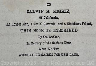 Roughing It by Mark Twain (Samuel Clemens) 1879 Edition, Missing Cover.
