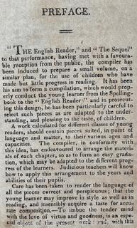 Introduction to the English Reader by Lindley Murray. Printed and Published by Luther Pratt. Leather Spine 