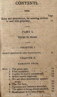 Introduction to the English Reader by Lindley Murray. Printed and Published by Luther Pratt. Leather Spine 