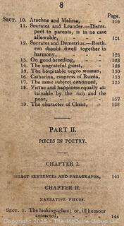 Introduction to the English Reader by Lindley Murray. Printed and Published by Luther Pratt. Leather Spine 