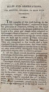 Introduction to the English Reader by Lindley Murray. Printed and Published by Luther Pratt. Leather Spine 