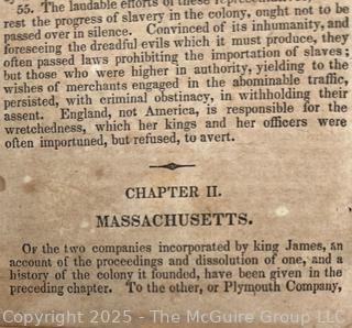 Four 19th C Books Including History of the United States From First Settlements to the Close of the War With Britain in 1815. Published in 1830 by Collins and Hannay. W.E. Dean Printer.