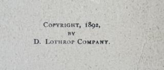 Delightful Days Copyright 1892 by D. Lothrop Company. Cover Detached From Binding. 