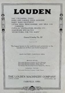 Two Catalogs: 1919 The Jamesway No. 27 How to Build and Equip a Practical up to date Dairy Barn, and 1930 The Louden Machinery Company, Fairfield Iowa. 1930