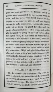 Legislature of the State of New York Honors the Memory of President Lincoln. Obsequies of President Lincoln 1865