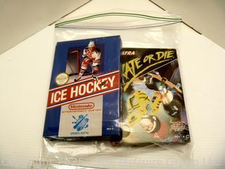 Nintendo Game Cartridges-Ice Hockey & Skate or Die