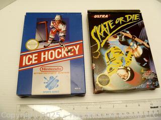 Nintendo Game Cartridges-Ice Hockey & Skate or Die