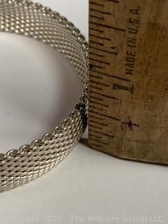 Sterling Silver Mesh Bangle Bracelet
