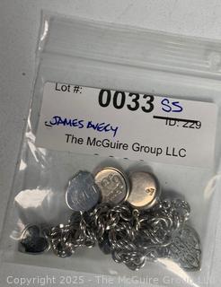 Sterling Silver James Avery Link Bracelet with Five (5) Charms