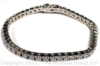 Sterling Silver with Cubic Zirconia Stones Tennis Bracelet
