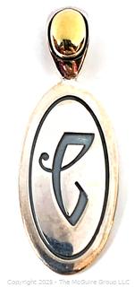 Ann King Sterling Silver with 18kt Gold Letter Initial Pendant 