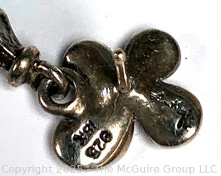 Ann King Sterling Silver & 18kt Gold Flower Posts with Turquoise Teardrop Bead Earrings