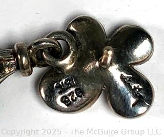 Ann King Sterling Silver & 18kt Gold Flower Posts with Turquoise Teardrop Bead Earrings