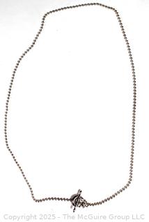 Ann King Sterling with 18kt Ball Chain Necklace with Flower Toggle 