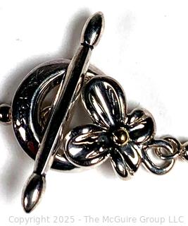 Ann King Sterling with 18kt Ball Chain Necklace with Flower Toggle 