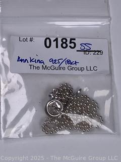 Ann King Sterling with 18kt Ball Chain Necklace with Flower Toggle 