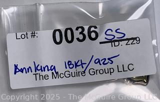 Ann King Sterling Silver and 18kt Gold Three Leaf Pendant