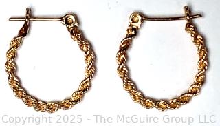 14KT Yellow Gold Rope Chain Earrings  