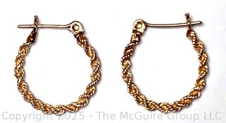 14KT Yellow Gold Rope Chain Earrings  