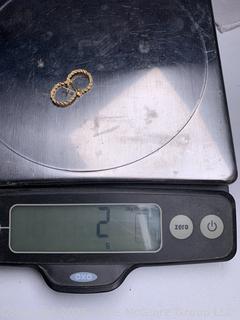 14KT Yellow Gold Rope Chain Earrings  