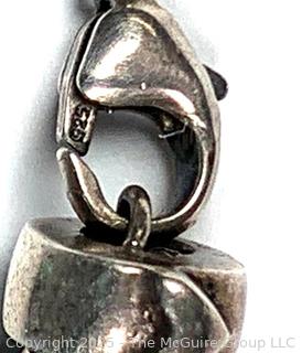 Sterling Silver with Hand Blown Art Glass Bead Bracelet