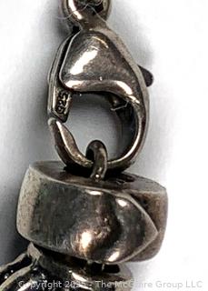 Sterling Silver with Hand Blown Art Glass Bead Bracelet