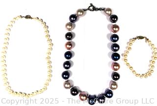 Three (3) Faux Pearl Necklaces