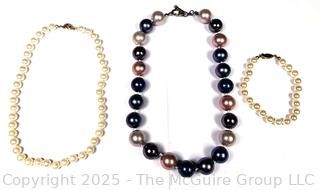 Three (3) Faux Pearl Necklaces