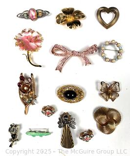 Group of Costume Jewelry Brooches