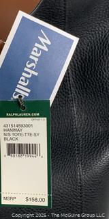 Black Leather Ralph Lauren Hanway Tote Handbag New with Tags