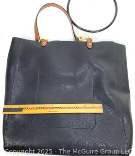 Black Leather Ralph Lauren Hanway Tote Handbag New with Tags