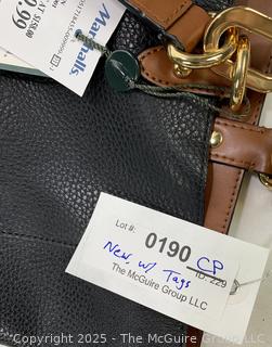 Black Leather Ralph Lauren Hanway Tote Handbag New with Tags