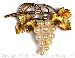  Krementz Cluster Vine Brooch with Box