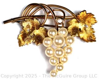  Krementz Cluster Vine Brooch with Box