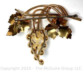  Krementz Cluster Vine Brooch with Box