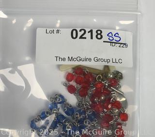 Collection of Cut Glass Rosary Beads and Crucifix Pendants