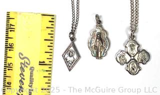 Three (3) Sterling Religious Medals