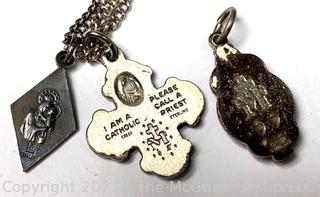 Three (3) Sterling Religious Medals